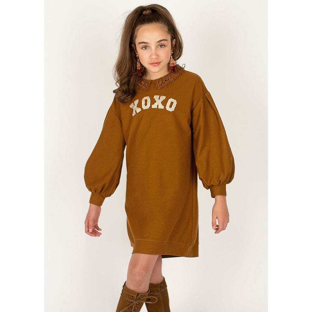 Joyfolie Mia Joy Girl's  ZARIN DRESS IN OCHRE size 8